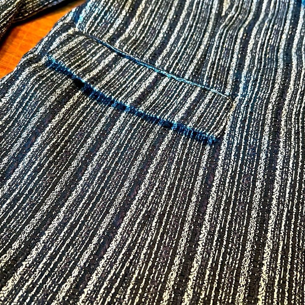 Chico’s Jacket Navy Blue and white with silver accents Chico’s 1 is US 8 - Picture 5 of 14